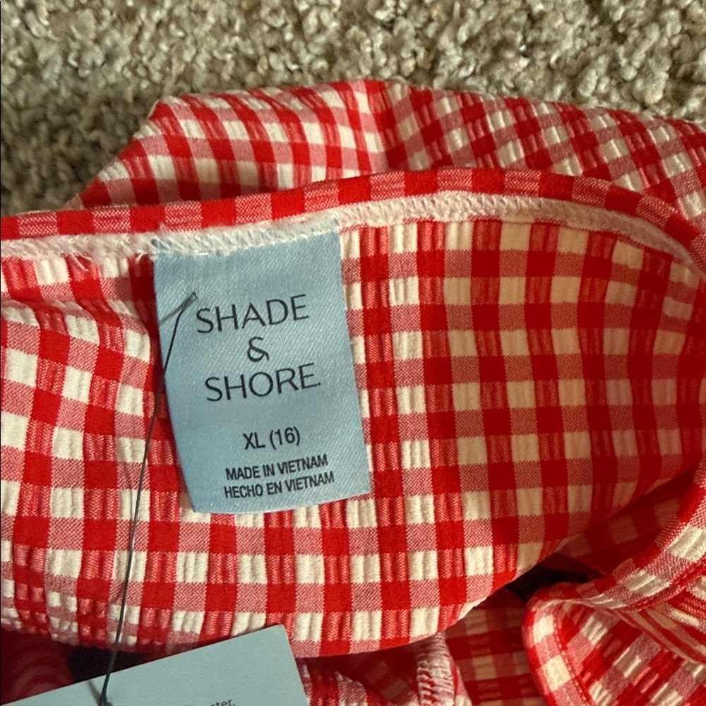 NWT Shade & Shore Gingham wrap Coverup - Picture 4 of 5